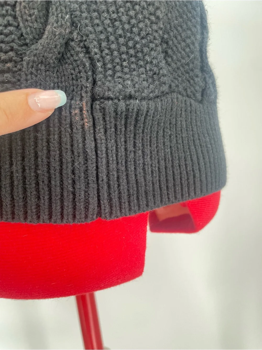 GAP 100% Cotton Black Chunky Cable Knit Fold-over Cuff Mock Neck Sweater